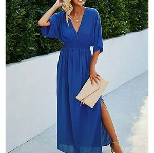 Blue Dolman Maxi Dress